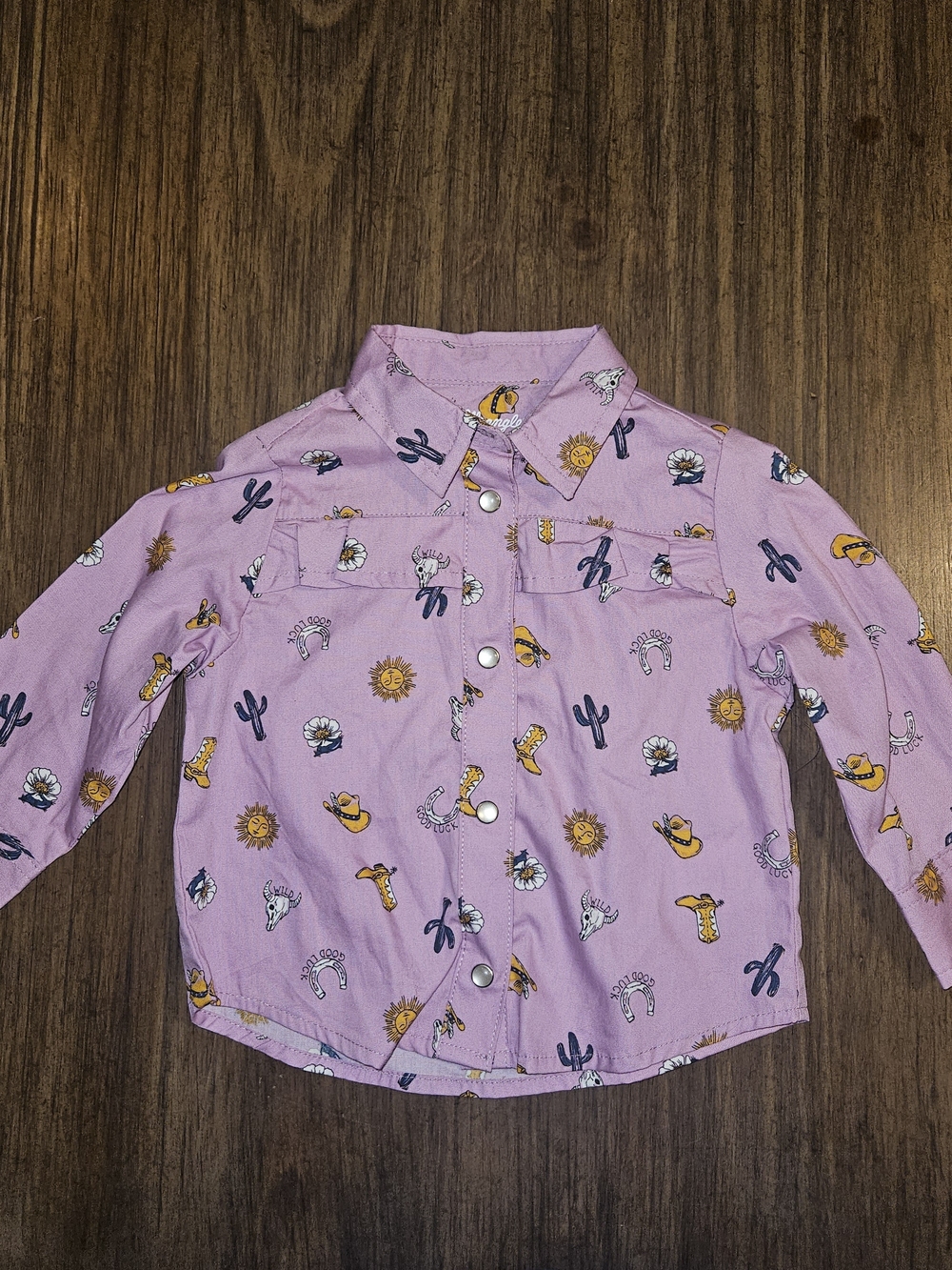 Wrangler Pink Western-Print Snap Shirt for Kids